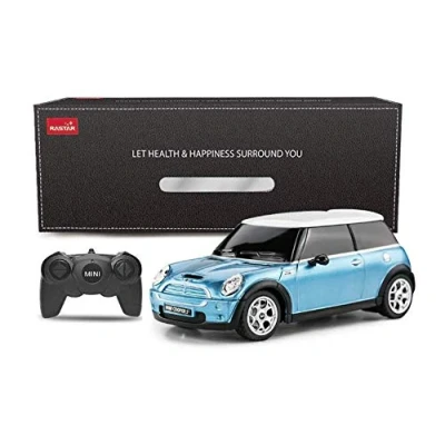 Imagen de Mini Cooper Remote Radio Controlled Car 1:24 Scale Model Electric Toy R/C Blue by Rastar