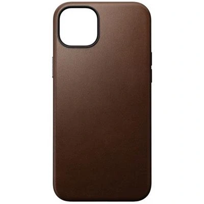 Imagen de Nomad moderna funda de piel magsafe iPhone 15 Plus marrón