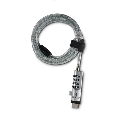 Imagen de Hama Candado para portátil USB (candado de seguridad con 4 dígitos. acero) Plata