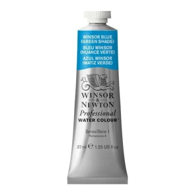 Imagen de Winsor &amp; Newton Acuarela Profesional Pintura de Acuarela, Alta Luminosidad, Resistente a la Luz, Calidad Archivo, Tubo 37 ML, Color Azul (Matiz Verde )