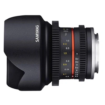 Imagen de Samyang F1420509101 Objetivo para vídeo VCSC Mirrorless Micro Cuatro Tercios (Distancia Focal Fija 12mm, Apertura T2.2 22 Cine NCS CS, diámetro Filtro: 67mm), Negro