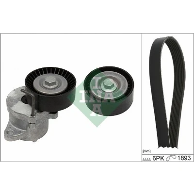 Imagen de INA 529 0349 10 Juego de correas trapeciales poli V Revisar/sustituir poleas libres del alternador OPEL: Astra J Hatchback, Sports Tourer