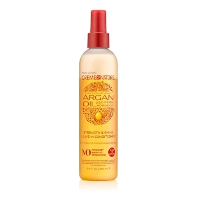 Imagen de Creme Of Nature Argan Oil Tratamiento Acondicionador Brillo y Fortalecedor sin aclarado, protector térmico con Aceite de Argán, Cuidado para todo tipo cabellos 250 ml