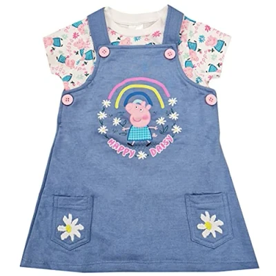Imagen de Peppa Pig Conjunto de vestido y top verano para niñas, Pig, 4 5 Years