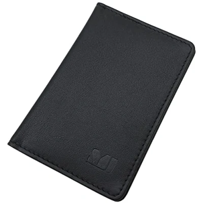 Imagen de Cuero de Becerro Tarjetero para Tarjeta crédito MJ Design Germany con protección RFID y NFC (Negro)