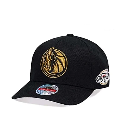 Imagen de Mitchell &amp; Ness NBA/HWC Black Gold Classic Red Snapback Cap, Dallas Mavericks