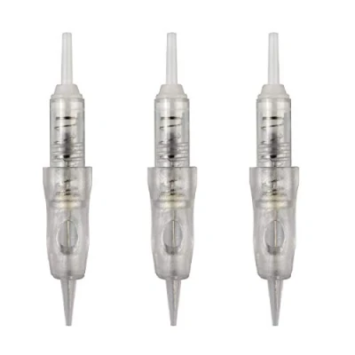 Imagen de 20 piezas Agujas Maquillaje Permanente Desechables en Espiral Transparente de para Micropigmentacion Maquinas (7F)