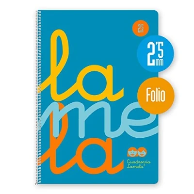 Imagen de Cuaderno Espiral Fluor Lamela Fº 80 Hojas 90 gr. Cuadrovía 2,5mm. (Azul)