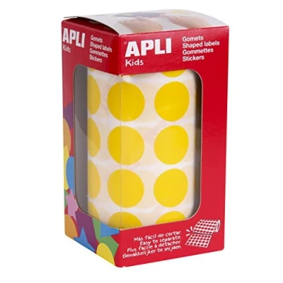 Imagen de APLI Kids 4859 Rollo de gomets redondos 20,0 mm, color amarillo