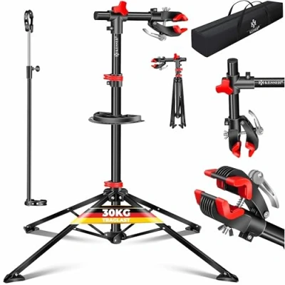 Imagen de KESSER® Caballete de reparación bicicletas, profesional bicicletas + bolsa, hasta 30 kg, montaje