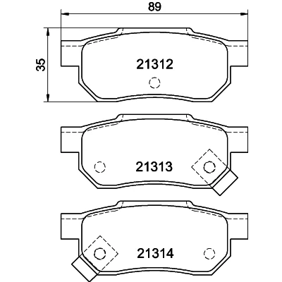 Imagen de HELLA 8DB 355 005 731 Juego de pastillas freno con avisador acústico desgaste HONDA: CIVIC 6 Hatchback, Fastback, Aerodeck