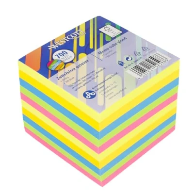 Imagen de Westcott E 1730907 00 Bloc de notas (700 hojas, encolado, con hojas 9 x cm, 5 colores, 80 g/m², certificado FSC)