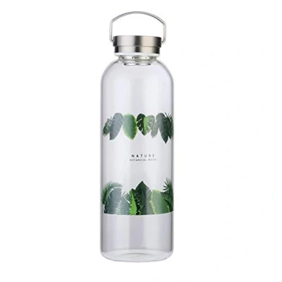 Imagen de Botella Agua Cristal 2 litros Reutilizable con Portátil Tapa INOX Funda Neopreno sin Bpa