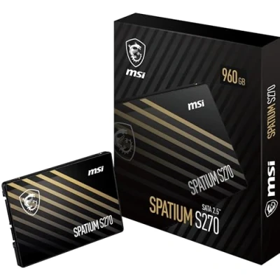 Imagen de MSI Spatium S270 Sata 2,5&quot; Disco duro 960GB, 3D Nand, III, Velocidad de lectura hasta 500MB/s, escritura 450 MB/s
