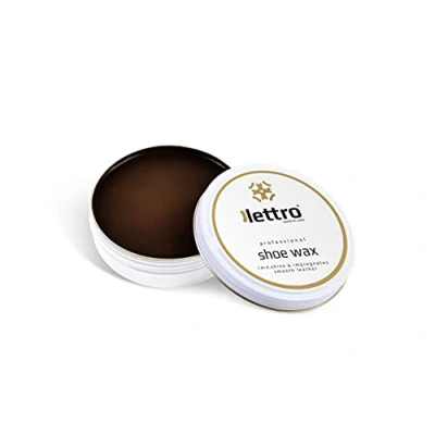 Imagen de Lettro Shoe Wax, 100 ml (3.38 fl. Oz), Cera para Zapatos de Calidad Profesional en Varios Colores, Brillo Excepcional Cuero Liso, Bolsos, Chaquetas y Más, Marrón oscuro