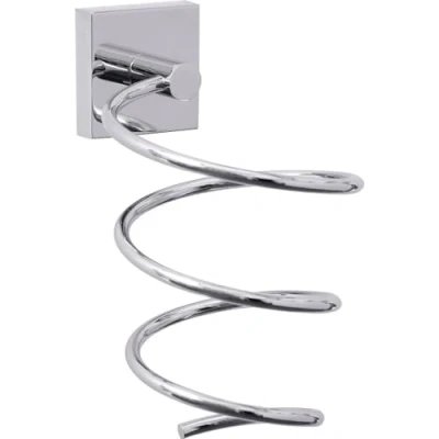 Imagen de tesa Ekkro Percha para secador de pelo, metal cromado brillante, autoadhesiva, tecnología montaje adhesiva, 155 x 100 135 mm