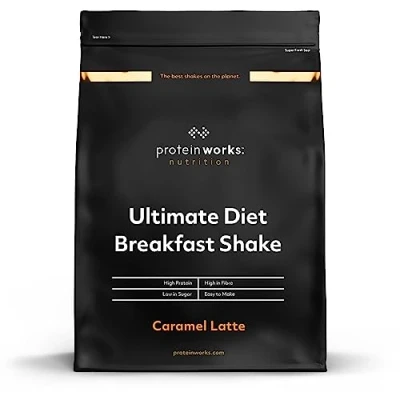 Imagen de THE PROTEIN WORKS Batido de Desayuno dietético Caramel Latte para llevar Alto en proteínas y bajo azúcar 500g