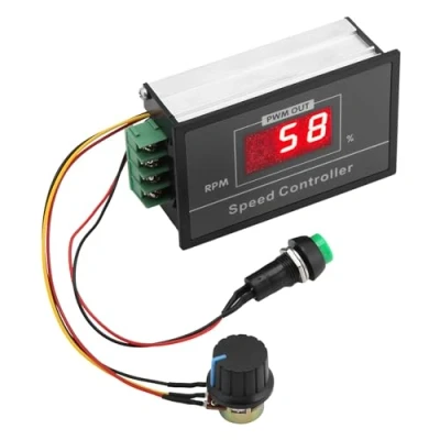 Imagen de Jadeshay Controlador de Velocidad del Motor,DC6V 60V 30A Regulador Voltaje Motor para Controlar la Motor,con Interruptor Potenciómetro y Pantalla LED Digital 0 100%