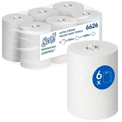 Imagen de Scott Control papel secamanos en rollo ultrarresistente 6626 6 rollos de x 300 m (1800 total)