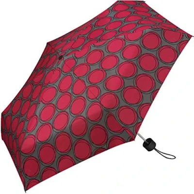 Imagen de Pierre Cardin Paraguas de bolsillo Petito Dots &amp; Circles, Raspberry, 99 cm