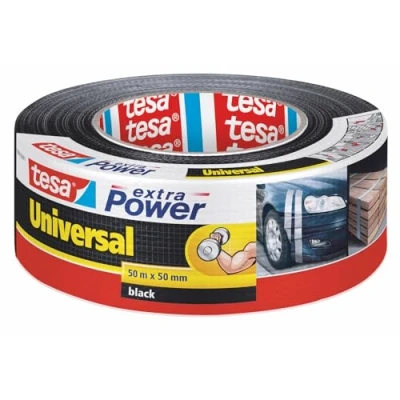 Imagen de tesa Extra Power Universal, Cinta Adhesiva Americana Reforzada para Reparar, Fijar, Agrupar, Reforzar o Sellar, Negra, 50 m x mm