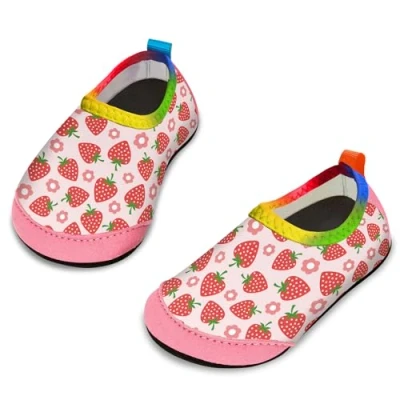 Imagen de Yorgou zapatos de playa para bebé, natación, agua, secado rápido, antideslizantes, descalzos niños, y piscina, Strwaberry Rosa, 31/32 EU
