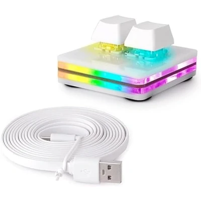 Imagen de Ecarke Teclado OSU para Juegos 2 Teclas, Mini USB de Teclas Teclados PC mecánicos Macro programación con Software HID estándar.