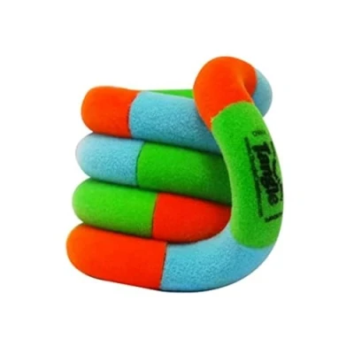 Imagen de Tangle Jr. Fuzzies Naranja Verde Azul Juguete Fidget para niños sensorial torcido En caja oficial