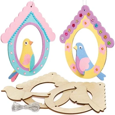 Imagen de Baker Ross AX859 Decoraciones Colgantes de Pájaros Pack 5, Actividad manualidades infantiles para decorar y personalizar