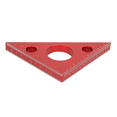 Imagen de 45 Grados Regla de Ángulo Aleación Aluminio, Cuadrado Carpintero, Triángulo, Herramienta Medición Carpintería Bricolaje, Métrica En Pulgadas