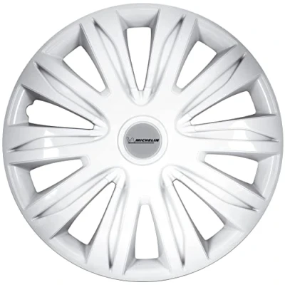 Imagen de MICHELIN Feline Tapacubos universales de 15 Pulgadas, Color Blanco, 4 Unidades, para Coche, Sistema visión Nocturna plástico ABS, Blanco