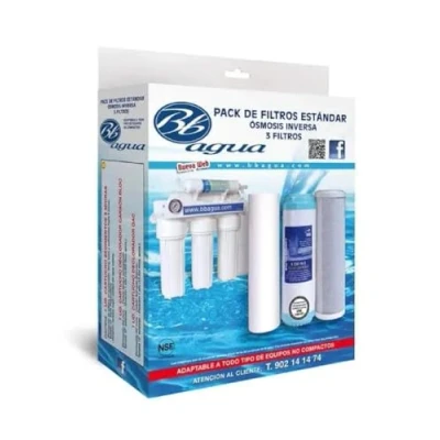 Imagen de Bbbagua Filtros ósmosis Inversa. Pack Compuesto por 1 de Sedimentos, GAC, Carbón Block. Bbagua, Blanco, 3 Unidad (Paquete 1)