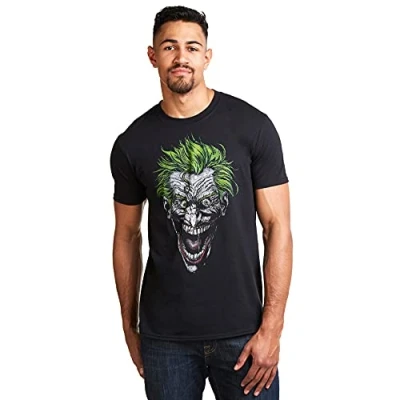 Imagen de DC Comics Joker Camiseta, Negro (Black Blk), Large para Hombre