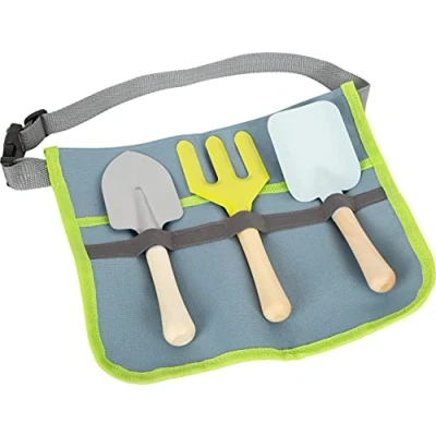 Imagen de Small Foot 11882 Cinturón con Bolsa para Herramientas de jardín, Foot, Madera y Metal, Correa Ajustable, a Partir 3 años Gartengeräte für Kinder Toys, Multicolor (11882)