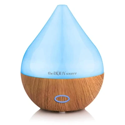 Imagen de The Body Source Difusor de Aromas Aceites Esenciales con Luces LED 7 Colores, Apagado Automático. Humidificador Ultrasónico Silencioso, Aromaterapia para el Hogar 165 ml