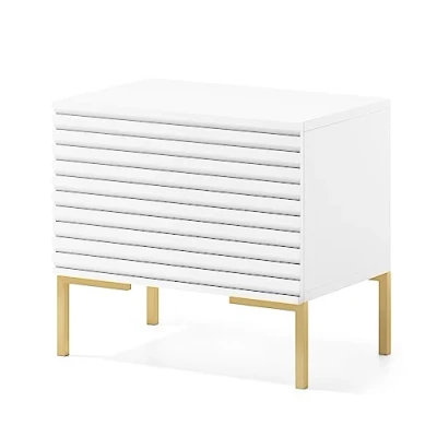 Imagen de Selsey Lammelo Mesita de Noche, Madera ingeniería, Blanco, Small