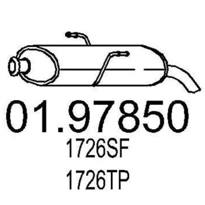 Imagen de MTS 01.97850 Silenciador trasero 700 PEUGEOT: 206 Hatchback, Furgón