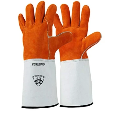 Imagen de ROSTAING Guante SPLITWELD Par de guantes piel para soldadura, resistente al calor y metal líquido, protección contra chispas Se utiliza soldadores, chimenea, barbacoa