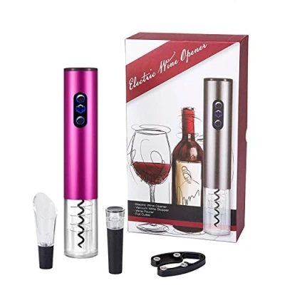 Imagen de Bi Komfort Sacacorchos Eléctrico, Abridor Set Regalo de Abrebotellas Automático, Contiene Cortacápsulas, Vertedor Vino y Tapón al Vacío