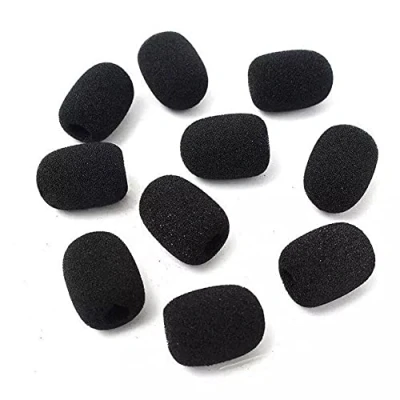 Imagen de DTREELS 10 mini protectores de espuma para micrófono, cubierta espuma, almohadillas micrófono auriculares, solapa, fundas