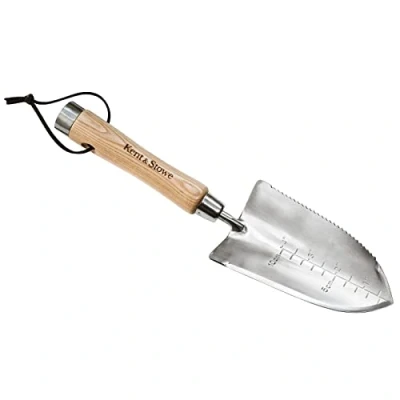Imagen de Kent &amp; Stowe Pala Multifuncional Manual de Acero Inoxidable y Mango Madera, para Cualquier Tarea jardinería, tamaño: 32 cm