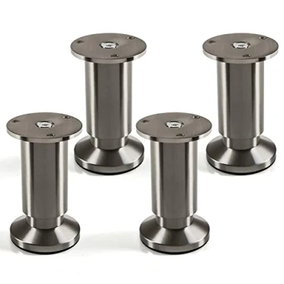 Imagen de SOTECH Juego de 4 x Patas Mueble Alpha Alto Ajustable Aspecto Acero Fino Cepillado Capacidad Carga hasta 250