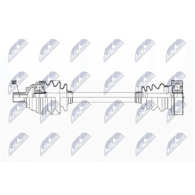 Imagen de NTY NPW VW 057 Árbol de transmisión Eje delantero, izquierda VOLKSWAGEN: Golf 5, Touran I, Passat B6 Berlina, SEAT: Leon II Hatchback