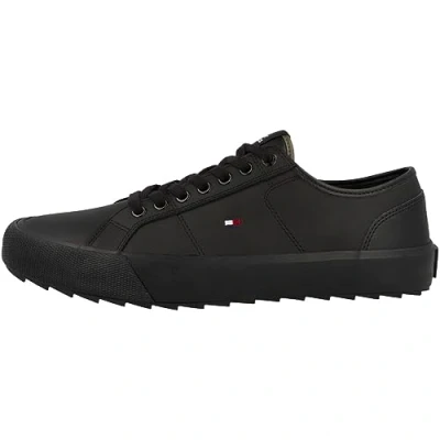 Imagen de Tommy Hilfiger Hombre Sneaker vulcanizada Cleated Zapatillas, Negro (Triple Black), 40 EU