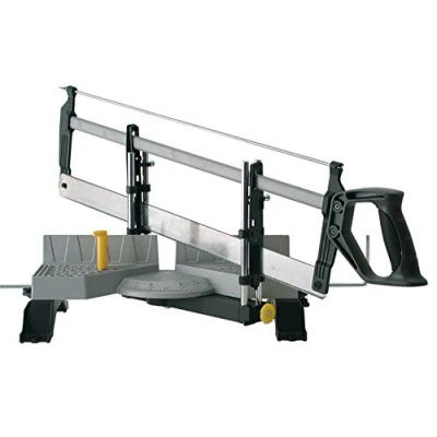 Imagen de STANLEY 1 20 800, Ingletadora con sierra Dynagrip, Corte limpio y preciso, Anchura: 45 = 103mm, 90 165mm / Espesor 114 mm, Mango de elastómero, Se suministra trasera 560mm