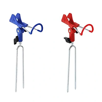 Imagen de 2 Piezas De Titular AutomáTico La CañA Pescar, Acero Inoxidable Ajustable 360 PortacañAs para Pesca Orilla, Playa, RíO