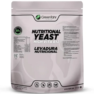 Imagen de Green Tahr Levadura Nutricional B12 500g, Nutritiva en Copos Rica Vitamina B y Proteínas 51%, Nutritional Yeast Sin Gluten, Azucar, Ideal para Queso Vegano