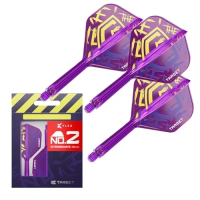 Imagen de Target Darts Luke Littler Vuelos y Sistema de Varillas K Flex World Champion, No.2 Kflex Edición Nuke 2025, All In One, Ejes Rodamientos Integrados (Paquete 3) Intermedio, 26mm