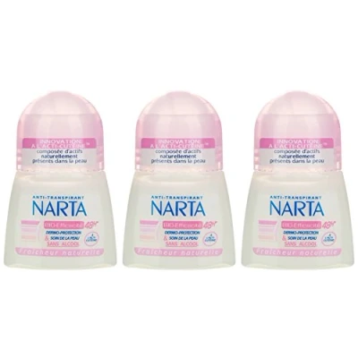 Imagen de NARTA Déodorant Femme Bille Anti Transpirant Bio Efficacité 48h 50 ml Lot de 3