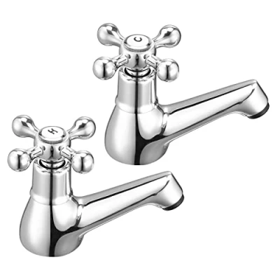 Imagen de Wasserrhythm Grifos de lavabo para baño, mezcladores latón cromado tradicional victoriano